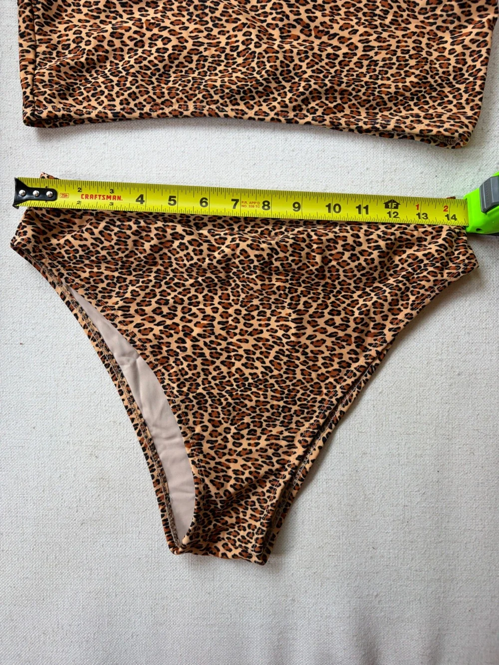 XOXO Leopard Print One-Shoulder Bikini Set in Brown/Tan